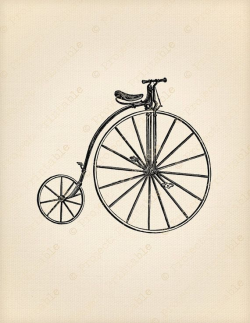 Instant Download Penny Farthing Printable Vintage Bike clipart ...