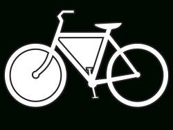 Simple Drawing Of Bike Clip Art Bicycle Route Sign Black White Line ...