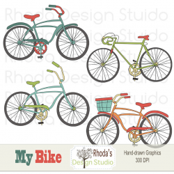 Bike clipart vintage bicycle - Pencil and in color bike clipart ...