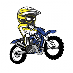 Cartoon Dirt Bike Sticker – Y&S Designs, LLC