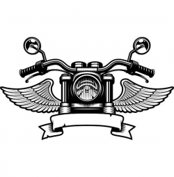 Motorcycle Logo #5 Handle Bars Wings Bike Biker Chopper Mechanic ...