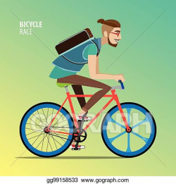EPS Illustration - Man on a fix gear bike. Vector Clipart ...