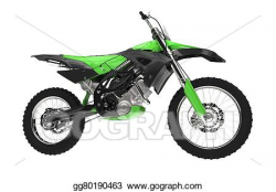 Drawing - Green dirt bike side view. Clipart Drawing gg80190463 ...