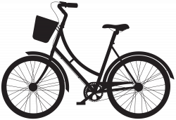 Bicycle with Basket Silhouette PNG Clip Art | Gallery Yopriceville ...