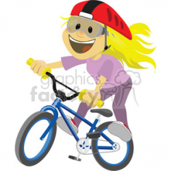 Royalty-Free girl riding a bike clip art image 393875 vector clip ...
