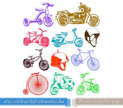 Motorcycle Clipart, Bike Clipart, Scooter Clipart, Bicycle Clipart ...