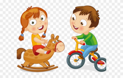 Tricycle Clipart Toddler Bike - Children Playing Cartoon ...