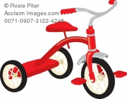 Clip Art Illustration Of A Little Tricycle
