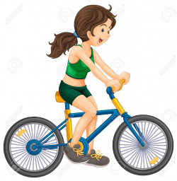 Female Biking Clipart