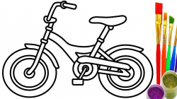 How to Draw Bicycle for Kids Coloring Pages Youtube Videos Learn ...