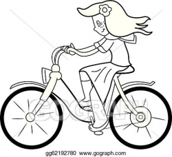 Vector Art - Girls bike. Clipart Drawing gg62192780 - GoGraph
