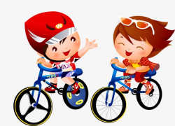 Cycling Cartoon Children, Cartoon Boy, Cartoon Girl PNG Image and ...