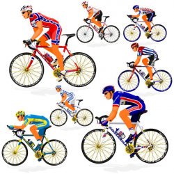 Cyclist with road bike vector illustration 04 | Clip art mix !!?4 ...
