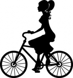 Clip Art Image of a Girl Riding a Bike Silhouette - Acclaim Stock ...