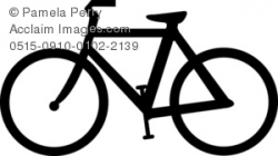 Clip Art Illustration of a Ten Speed Bike Silhouette