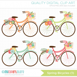 MyClipArtStore | Spring Bicycles #1 / Mother's Day / Bike Clipart...