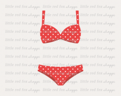 Polka Dot Bikini Clipart by Little Red Fox Shoppe | TheHungryJPEG.com