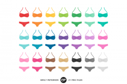 Bikini Clipart by Emily Peterson Studio | TheHungryJPEG.com