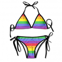 Amazon.com: Pattern Rainbow Clip Art Women's Sexy Bikini Set ...