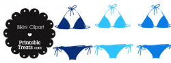Bikini Clipart in Shades of Blue — Printable Treats.com