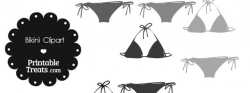 Bikini Clipart in Shades of Grey — Printable Treats.com