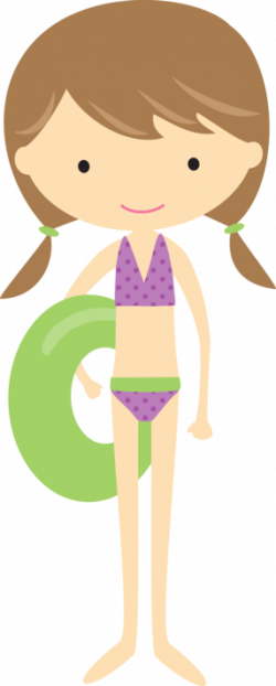 Brown haired girl with purple swimsuit | Beach Clipart | Pinterest ...