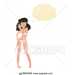 Clip Art - Cartoon pretty woman in bikini with thought ...