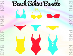 Beach Bikini SVG Files Bikini Dxf Files Swimsuit Clipart