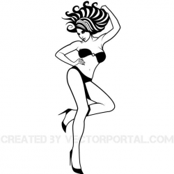 Girl in a bikini vector illustration. | Girls and women free vectors ...