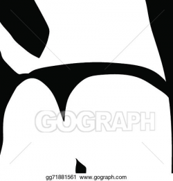 Vector Illustration - Girl in bikini on black background. Stock Clip ...