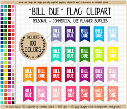 SALE 100 BILL DUE clipart bill due planner sticker pay bill