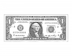 Dollar Bill Clipart Black And White - Letters