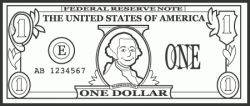 Five Dollar Bill Clipart Black And White - Letters