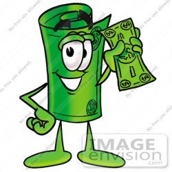 dollar clipart clip art graphic of a rolled greenback dollar bill ...