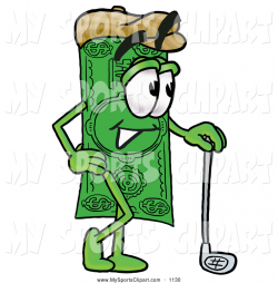 Sports Clip Art of a Cute Dollar Bill Mascot Cartoon Character ...