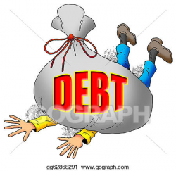 Drawing - Too much debt. Clipart Drawing gg62868291 - GoGraph