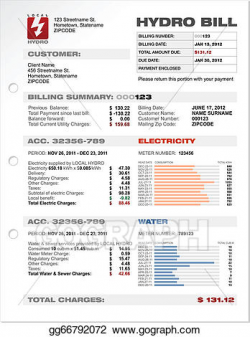 Vector Stock - Hydro electricity utilities bill. Stock Clip Art ...