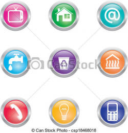 Utility Bills Icons Clipart