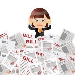 Businesspeople Stressed and Worried With A Lot of Bill premium ...
