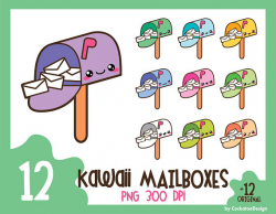 Kawaii clip art, kawaii happy mail clip art, mailbox clipart, cute ...