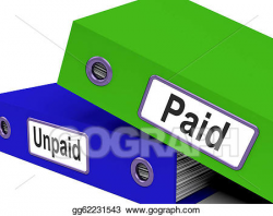 Stock Illustration - Paid unpaid files shows overdue invoices and ...