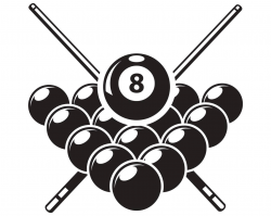 Billiards Pool Logo #2 Sticks Crossed Rack Eight Ball Sports Game ...