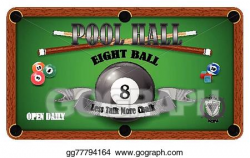 Vector Illustration - Billiard poster. pool hall - eight ball. EPS ...