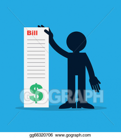 Vector Stock - Figure holding large bill . Clipart Illustration ...