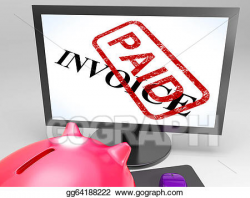Stock Illustration - Invoice paid stamp shows payment of bills ...