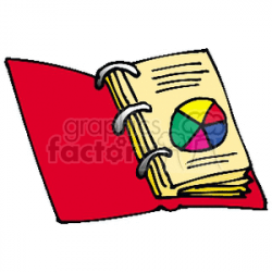 Cartoon binder with rainbow wheel clipart. Royalty-free clipart # 138592