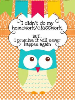 I didn't do my homework/classwork binder by Owl about Third Grade