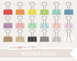 Binder Clip Clipart, Office Supplies Clip Art Cute Label Tag Object ...