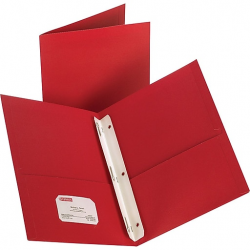 Staples® 2-Pocket Folder with Fasteners, Red | Staples