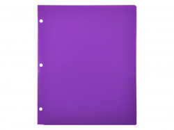 2 Pocket Plastic Folder for Binder, Purple pocket folder